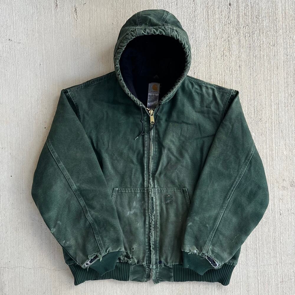 Carhartt J130 SPC green hooded work wear jacket